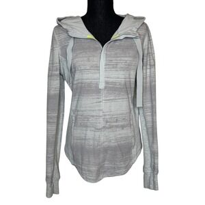 Lululemon Post Sweat Heathered Gray Half Zip Hoodie Womens Size 10